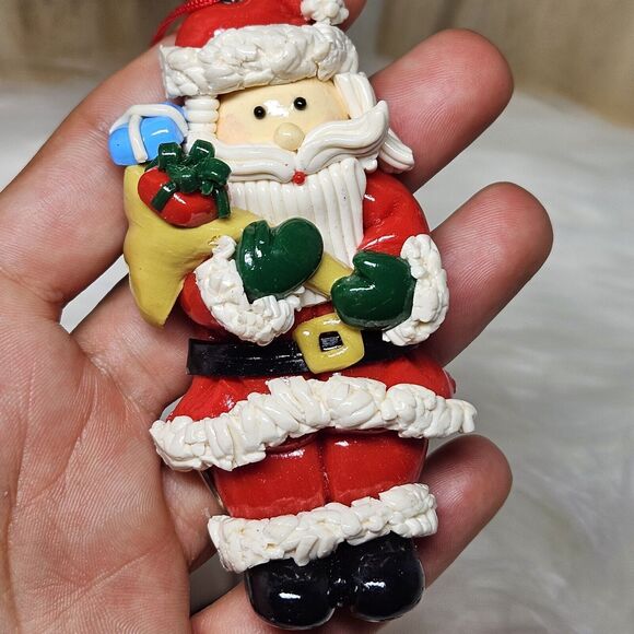 Vintage Christmas Ornaments Mixed Baked Clay Dough Spagetti Trim Bundle Set 5/C - Picture 5 of 12